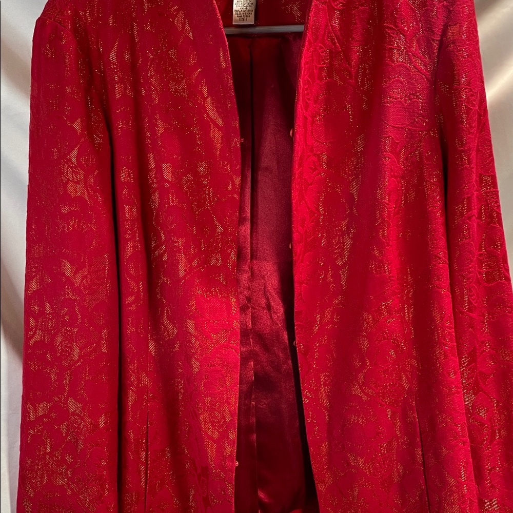 Chico's Vibrant Red Patterned Blazer - image 3